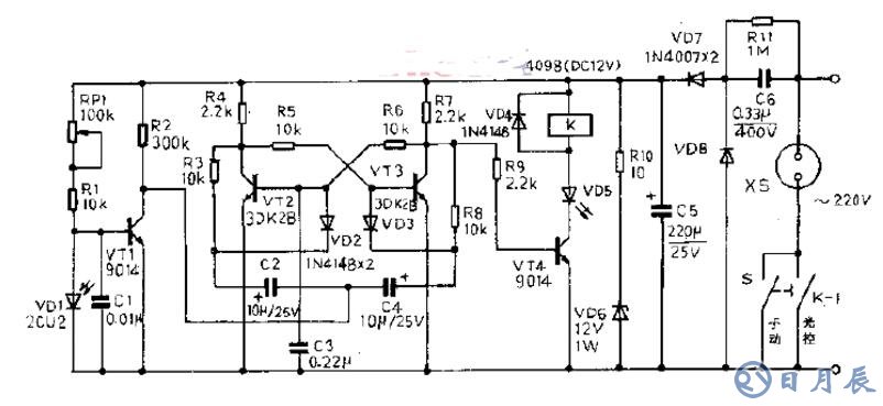 一文解析三極管組成的光控開關(guān)電路原理圖