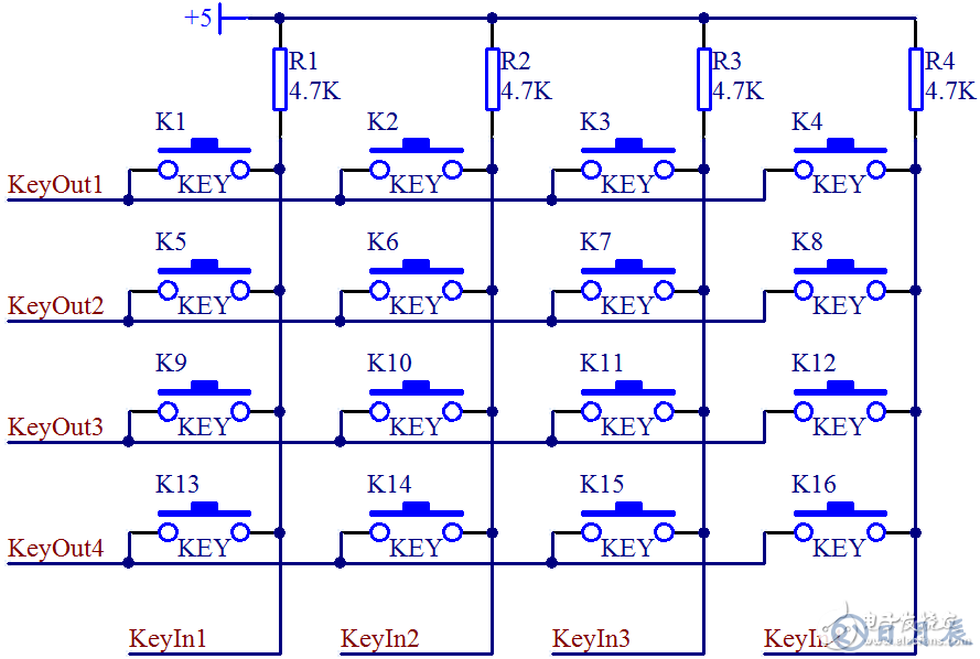 單片機獨立式按鍵和矩陣式按鍵電路設計